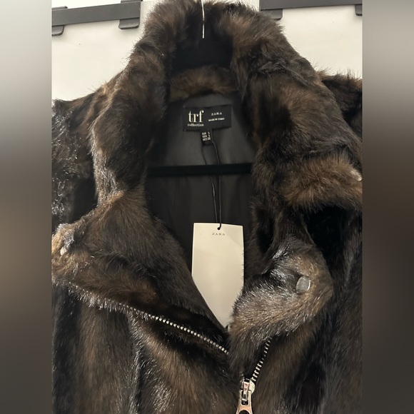NWT Zara Moto faux Fur jacket - Picture 5 of 6